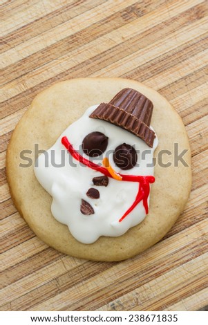 holiday cookies with a melted snowman for a fun seasonal concept