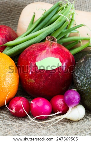 fresh fruits and vegetables for a concept of labeling gmo vrs organic foods