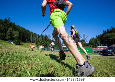 Active people doing outdoor sport activity - running