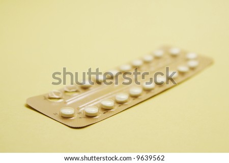 Closeup of a birth control pills blister