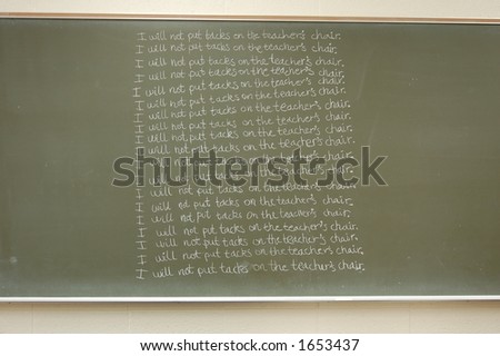 I will not put tacks on the teacher\'s chair