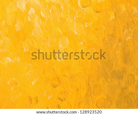 Closeup - part of oil painting - yellow background