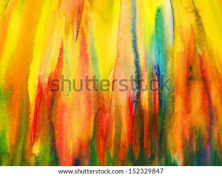 Background - abstract watercolor painting - fire flames