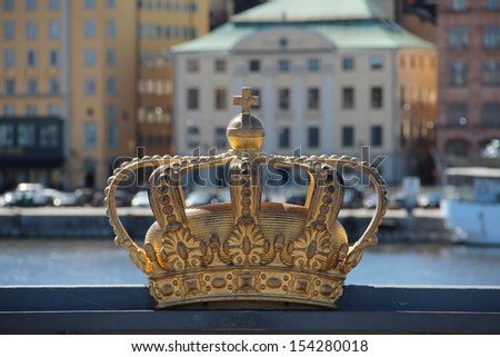 STOCKHOLM, SWEDEN - MAY 5:  Golden Crown in central Stockholm shown on May 5, 2013 in Stockholm.