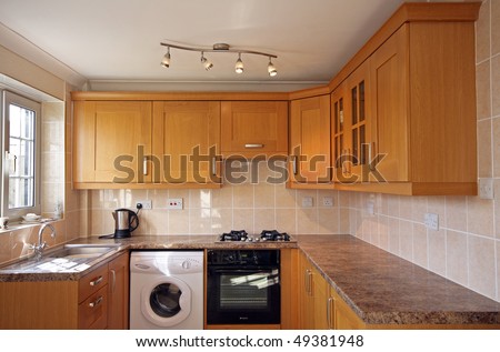 Beech kitchen units in UK home