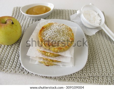 Homemade potato pancakes and apple sauce