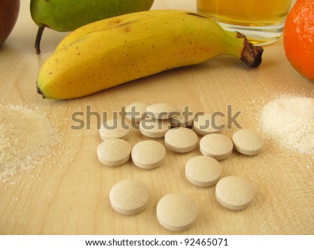 Vitamin powder and vitamin tablets