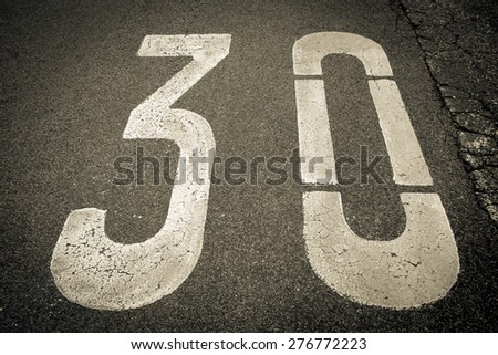 Similar – Image, Stock Photo Traffic sign 30 zone. Speed limit.