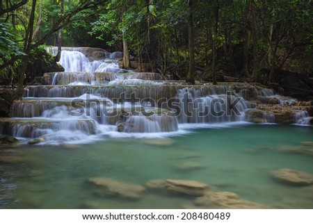 Waterfall beautiful (Huaymae kamin waterfall) in kanchanaburi province asia southeast asia Thailand