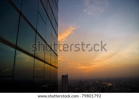 Window reflect at sunset