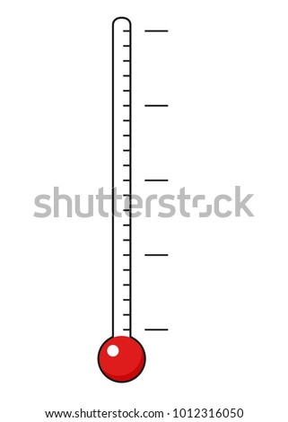 Blank goal thermometer template. Clipart image isolated on white background