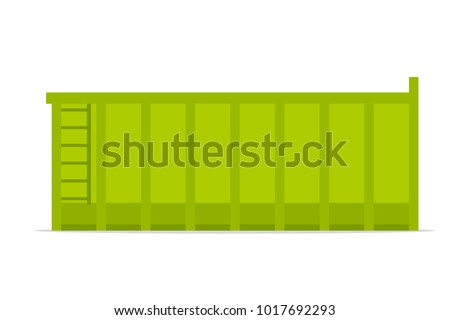 Large roll on off skip. Vector image isolated on white background