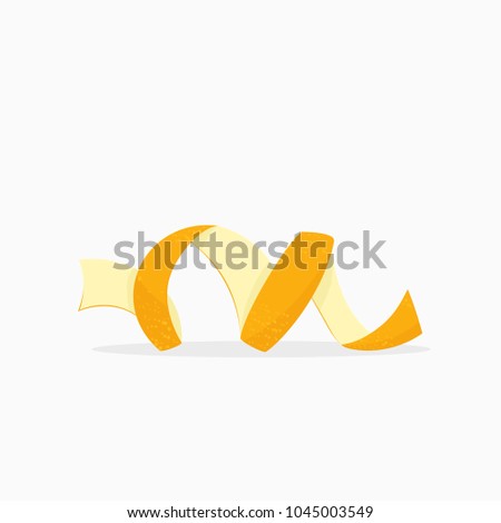 Orange spiral zest. Vector image isolated on white background