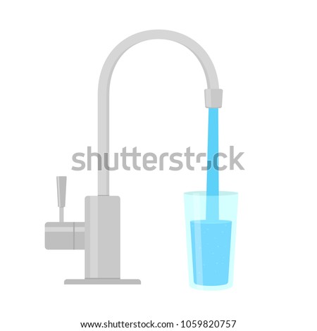 Faucet Water Filter. Vector image isolated on white background