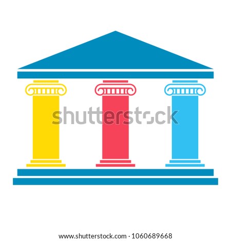 Three column diagram. Clipart image isolated on white background