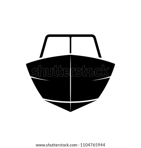 Motor boat front view. Clipart image isolated on white background