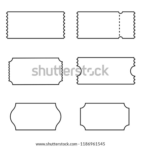 Blank coupon outline set. Clipart image isolated on white background