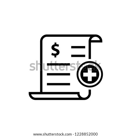 Medical bill outline icon. Clipart image isolated on white background