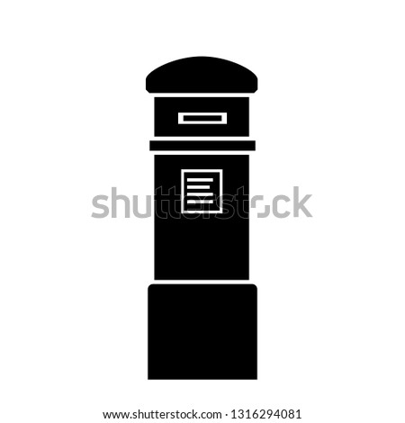 London letterbox silhouette icon. Clipart image isolated on white background