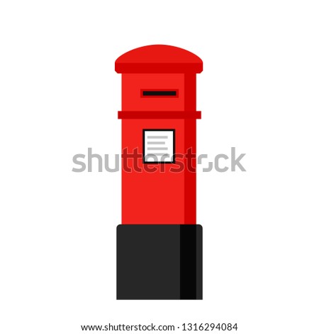 London letterbox icon. Clipart image isolated on white background