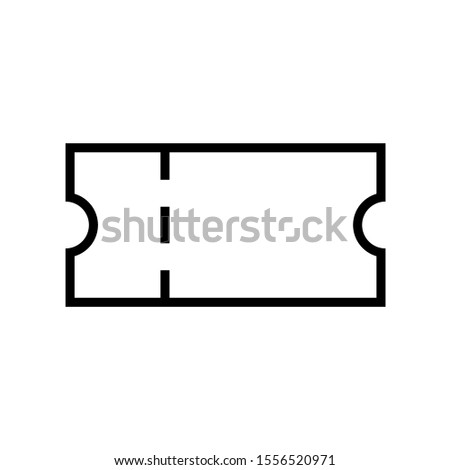 Ticket stub outline icon. Clipart image isolated on white background