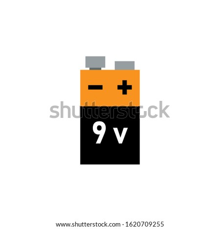 9 volt battery icon. Clipart image isolated on white background