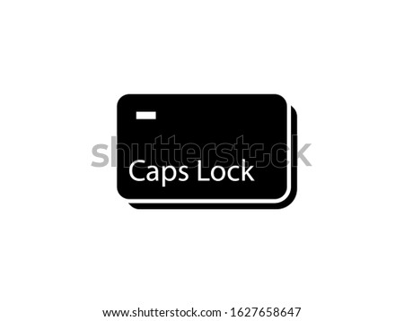 Caps Lock key icon. Clipart image isolated on white background