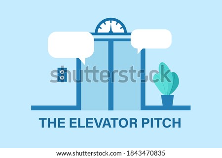 Elevator pitch design. Clipart image.