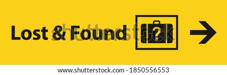 Lost and found black sign. Clipart image.