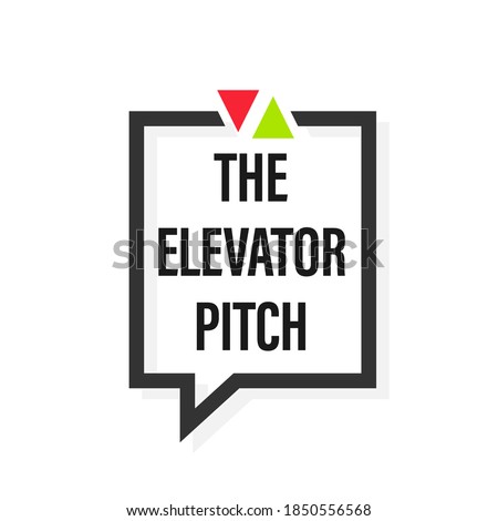 The elevator pitch design. Clipart image. speech bubble icon. Clipart image isolated on white background.