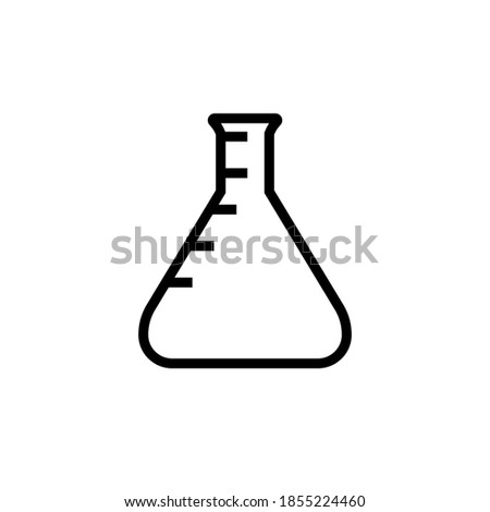 Empty erlenmeyer flask outline icon. Clipart image isolated on white background.