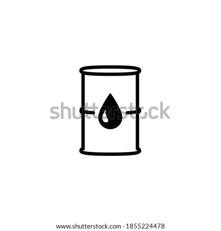 Oil barrel line icon. Clipart image isolated on white background.