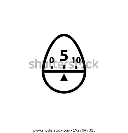 5 minutes countdown egg timer outline icon. Clipart image isolated on white background.
