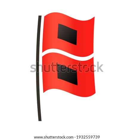 Hurricane warning flag icon. Clipart image isolated on white background.