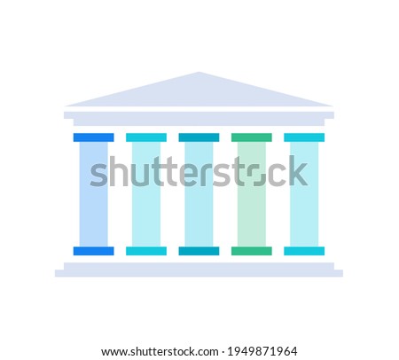 Five pillars diagram. Clipart image isolated on white background
