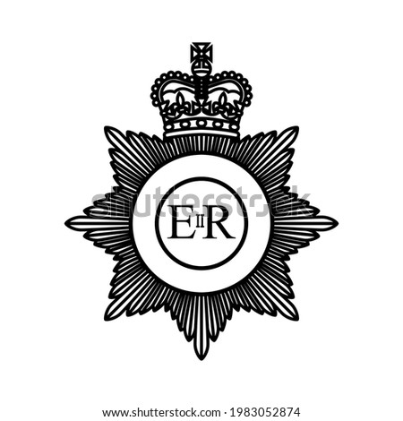 Brunswick star icon. UK police emblem. Clipart image isolated on white background