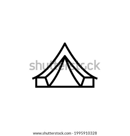 Bell tent outline icon. Clipart image isolated on white background