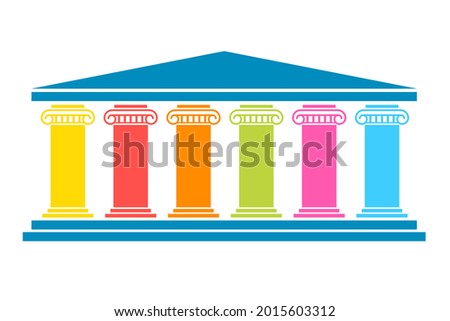 Six pillars diagram. Clipart image isolated on white background