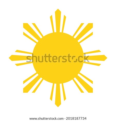 Philippine sun icon. Clipart image isolated on white background