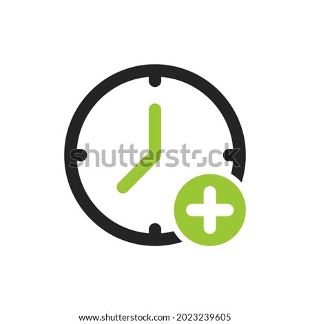 Extra hours icon. Clipart image isolated on white background
