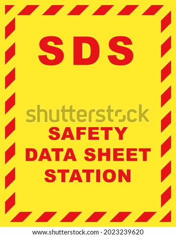 SDS Safety Data Sheet Station Wall Sign. Clipart image isolated on white background