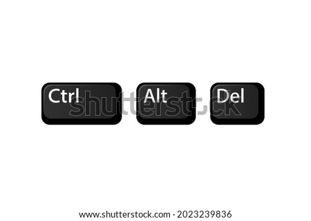Ctrl Alt Del Key icon. Clipart image isolated on white background