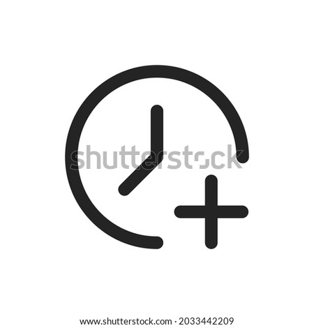 Extra time line icon. Clipart image isolated on white background