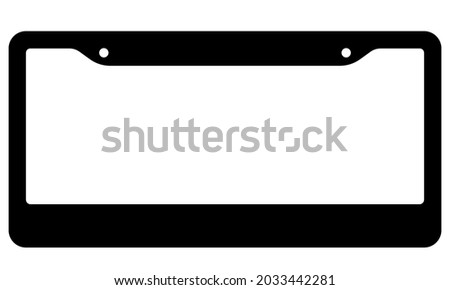 License plate frame silhouette icon. Clipart image isolated on white background