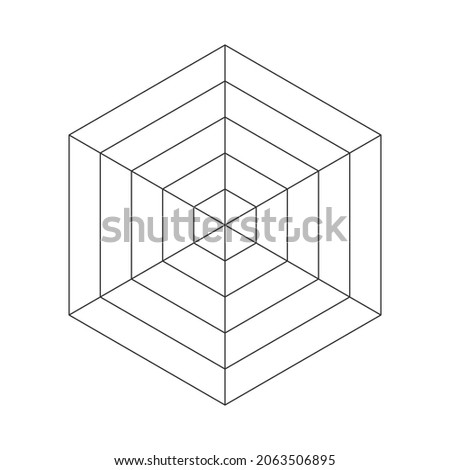 6S blank radar chart template. Clipart image