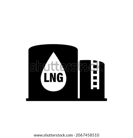 LNG terminal glyph icon. Clipart image isolated on white background