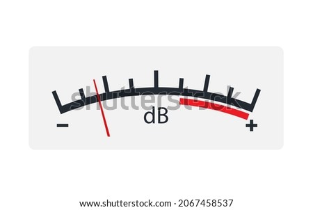 Decibel meter scale icon. Clipart image isolated on white background