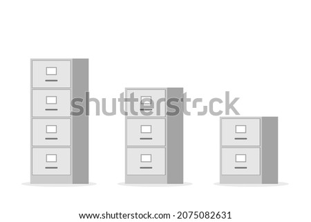 Office filing cabinet icon set. Clipart image isolated on white background