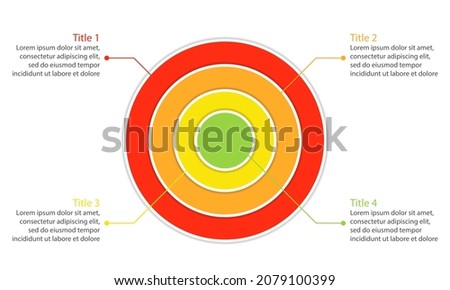 4 concentric circles diagram template. Clipart image isolated on white background
