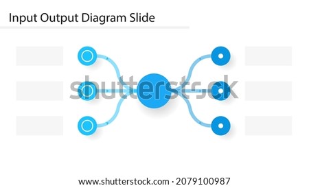 Input Output diagram with circle slide template. Clipart image